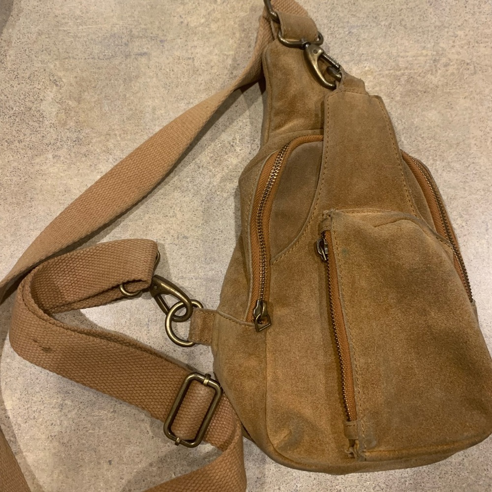 Free people crossbody bag; suede